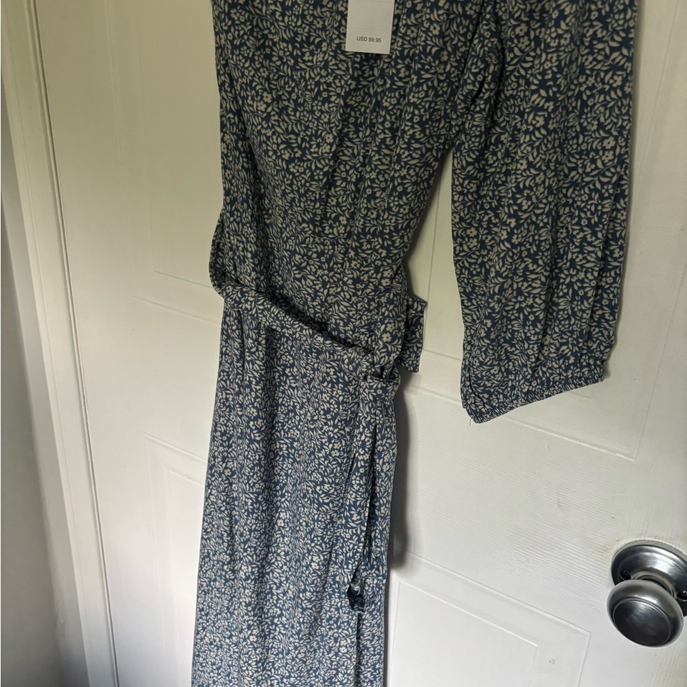 American Eagle Outfitters Green Sheath Dress with Bishop Sleeves